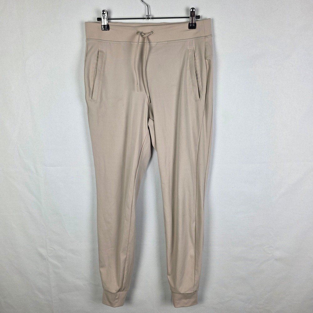 Yogalicious Lux Avenue Jogger Tan Beige Drawstring Zipper Pocket Small RN 144527